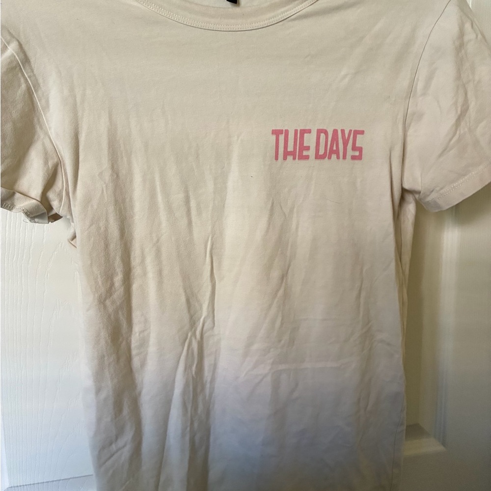 The Days Women's Cream Tee with Pink Logo